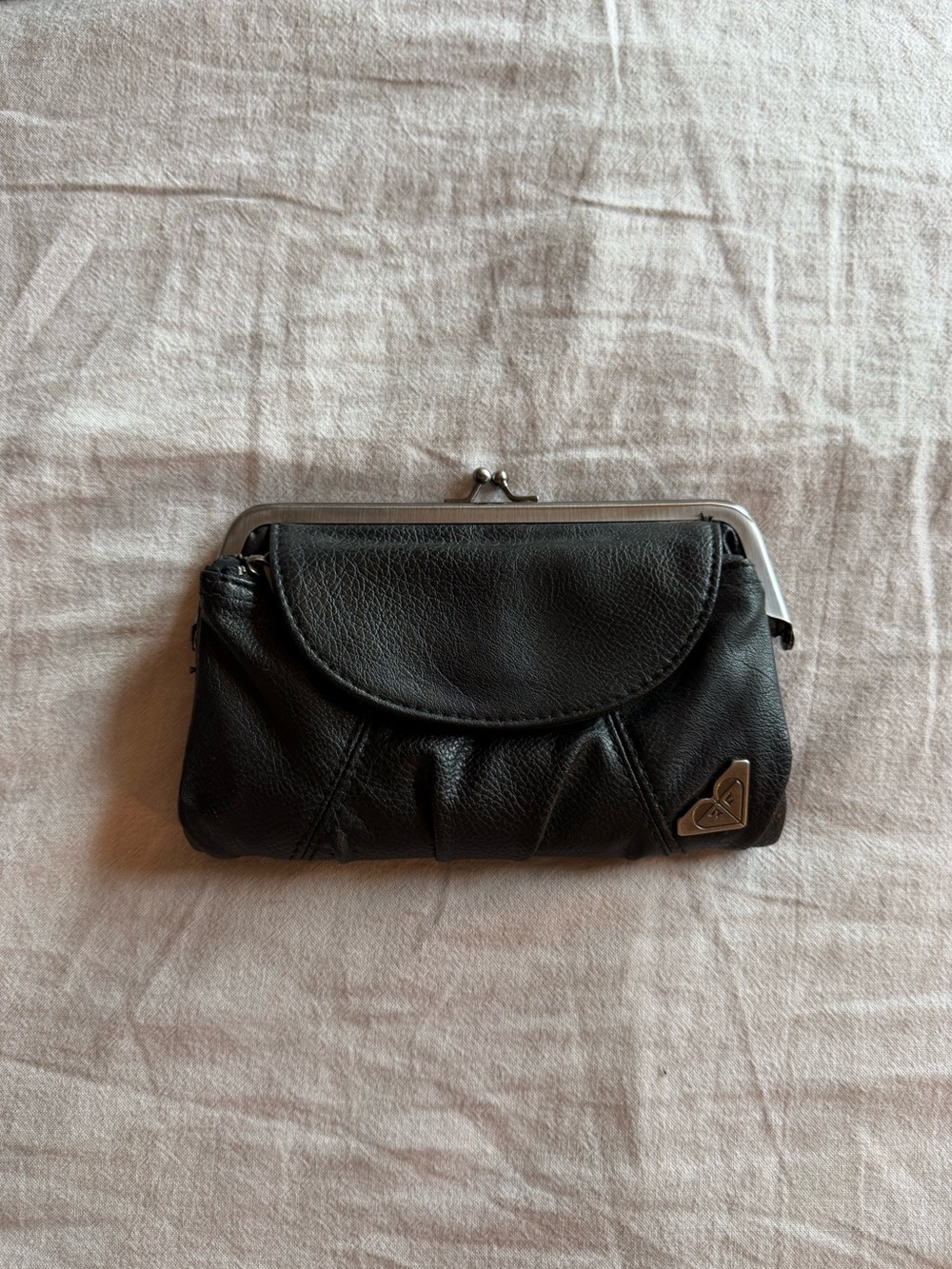 Roxy Black Coin Purse Clutch Wallet Surf Girl Style